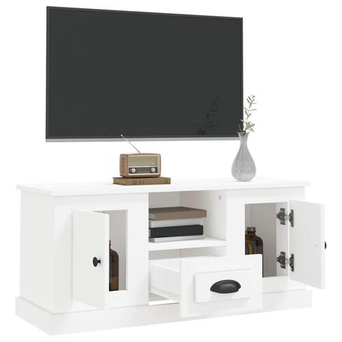 Tv-bord 100x35,5x45 cm konstrueret træ hvid