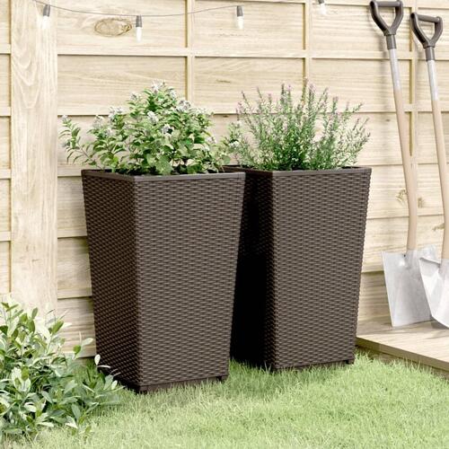 Plantekurve 2 stk. 32,5x32,5x57 cm PP brun