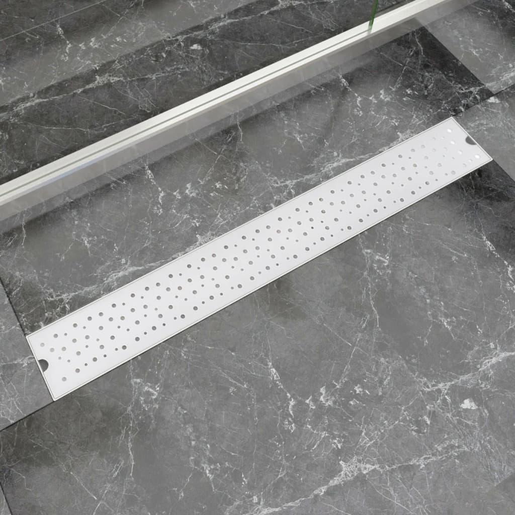 Lineært bruseafløb 830x140 mm rustfrit stål bobledesign