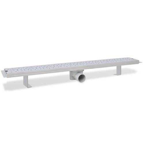 Lineært bruseafløb 830x140 mm rustfrit stål bobledesign