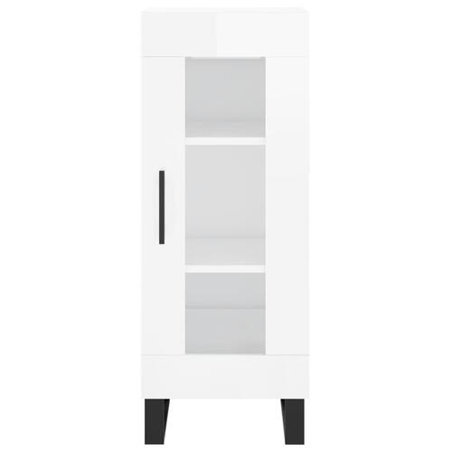 Skab 34,5x34x180 cm konstrueret træ hvid højglans