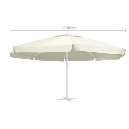 Udskiftningsdug til parasol 610 cm - sandfarvet polyester