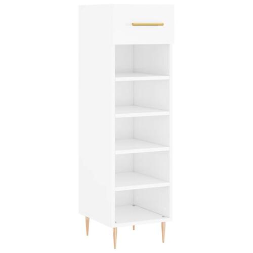Skoreol 30x35x105 cm konstrueret træ hvid højglans