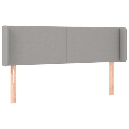 Sengegavl med kanter 147x16x78/88 cm stof lysegrå