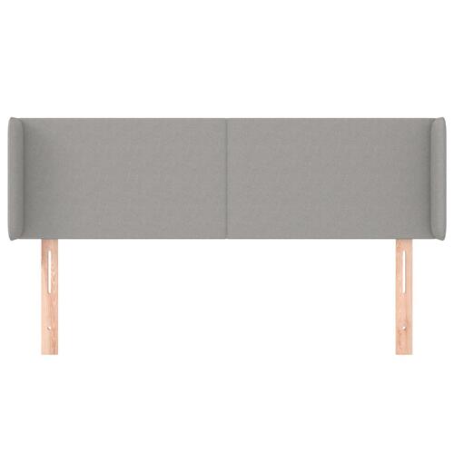 Sengegavl med kanter 147x16x78/88 cm stof lysegrå