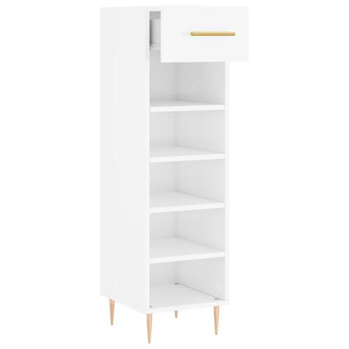 Skoreol 30x35x105 cm konstrueret træ hvid højglans