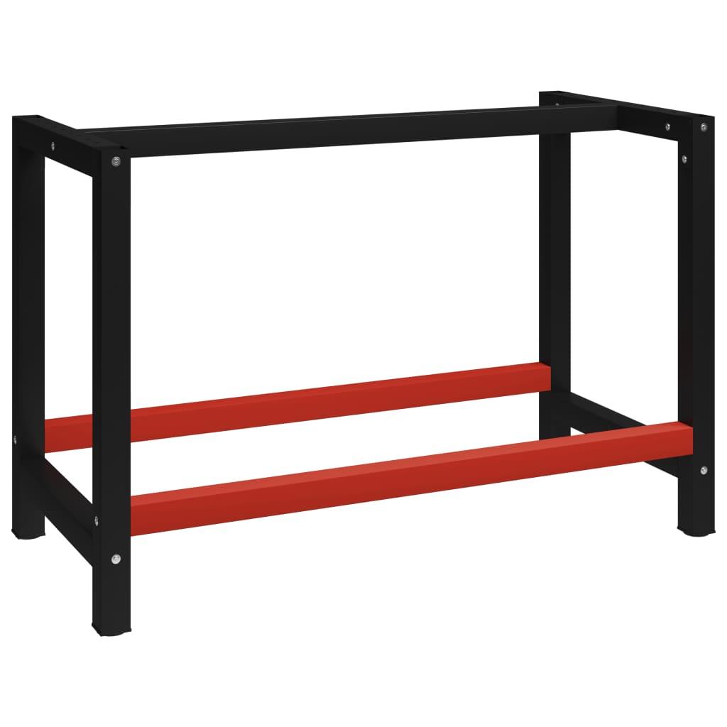 Stel til arbejdsbænk 120x57x79 cm metal sort og rød