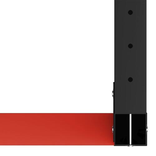 Stel til arbejdsbænk 120x57x79 cm metal sort og rød