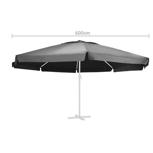 Udskiftningsdug til parasol 600 cm antracitgrå