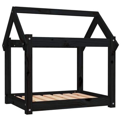 Hundeseng 71x55x70 cm massivt fyrretræ sort