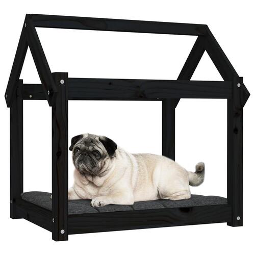 Hundeseng 71x55x70 cm massivt fyrretræ sort