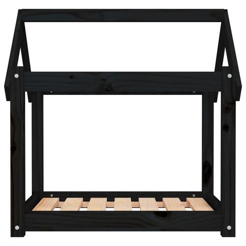 Hundeseng 71x55x70 cm massivt fyrretræ sort