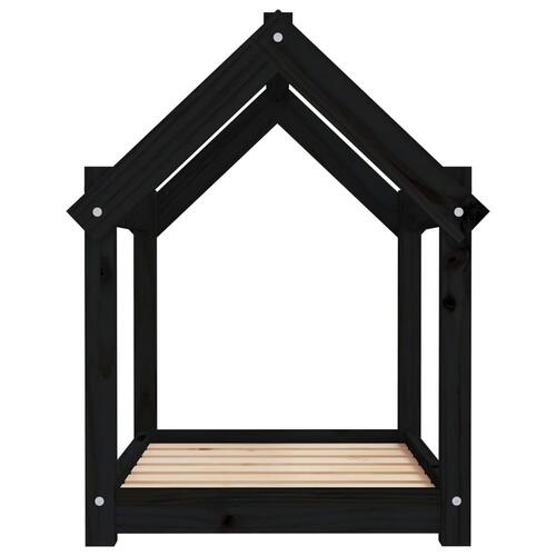 Hundeseng 71x55x70 cm massivt fyrretræ sort