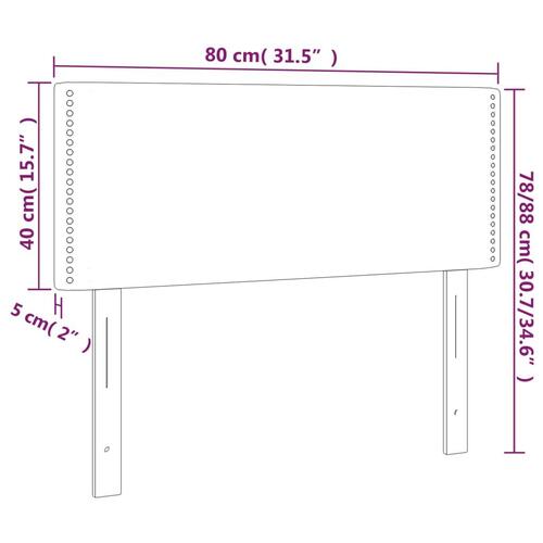 Sengegavl med LED-lys 80x5x78/88 cm stof gråbrun