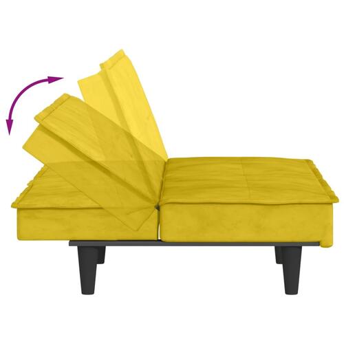 Sovesofa med kopholdere velour gul