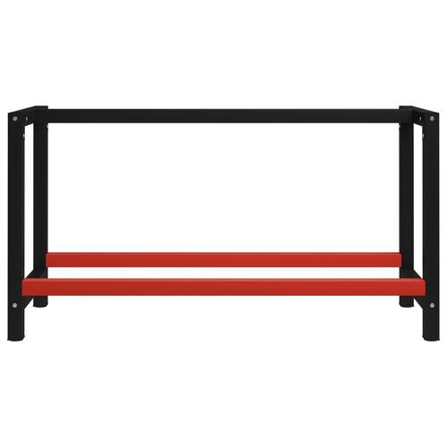 Stel til arbejdsbænk 150x57x79 cm metal sort og rød