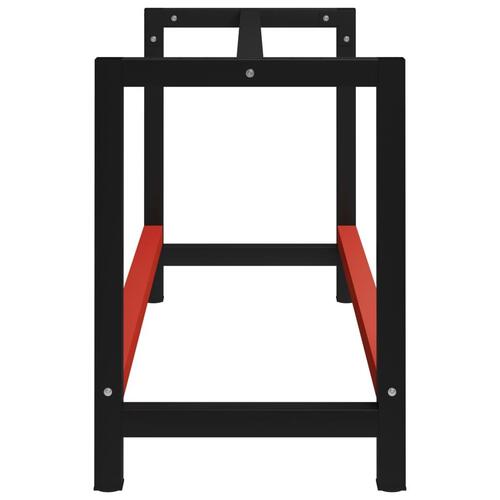 Stel til arbejdsbænk 150x57x79 cm metal sort og rød