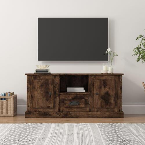 Tv-bord 100x35,5x45 cm konstrueret træ røget egetræsfarve