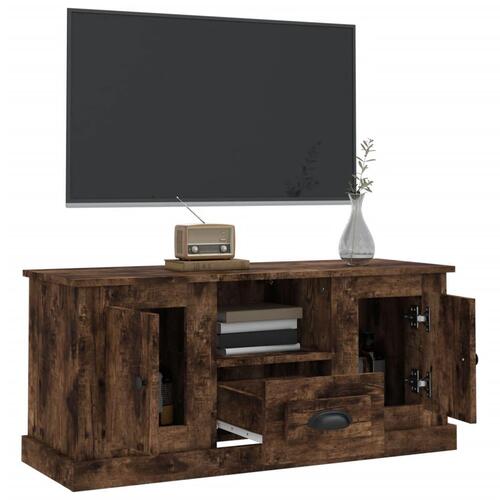 Tv-bord 100x35,5x45 cm konstrueret træ røget egetræsfarve