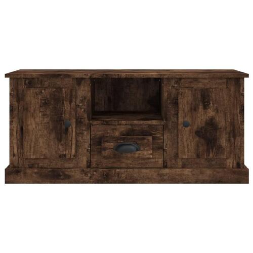 Tv-bord 100x35,5x45 cm konstrueret træ røget egetræsfarve