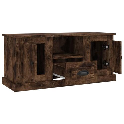 Tv-bord 100x35,5x45 cm konstrueret træ røget egetræsfarve