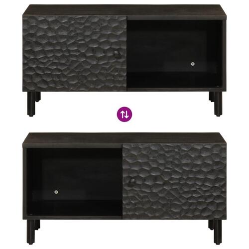 Sofabord 80x50x40 cm massivt mangotræ sort