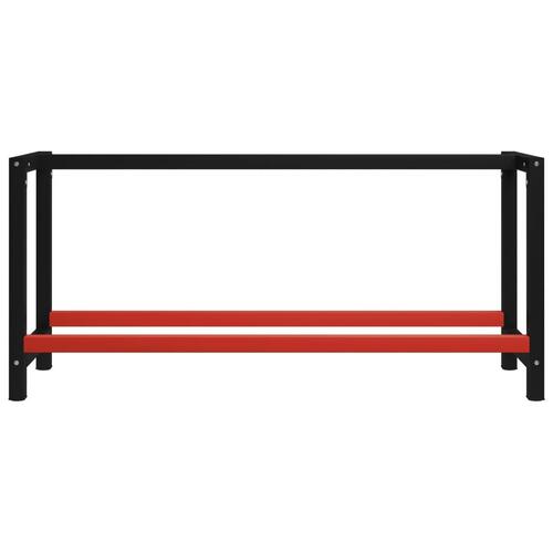 Stel til arbejdsbænk 175x57x79 cm metal sort og rød
