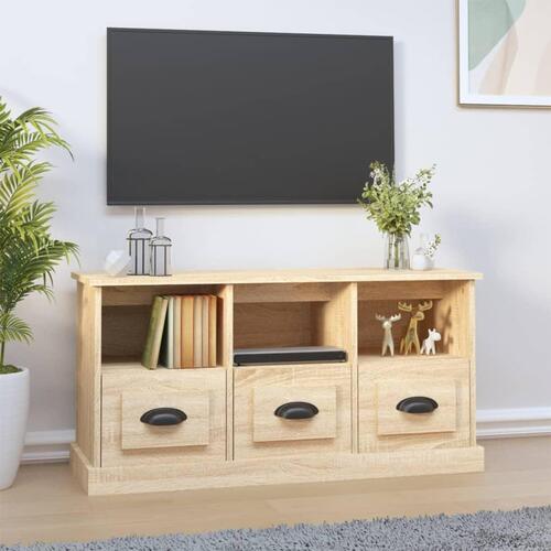 Tv-bord 100x35x50 cm konstrueret træ sonoma-eg