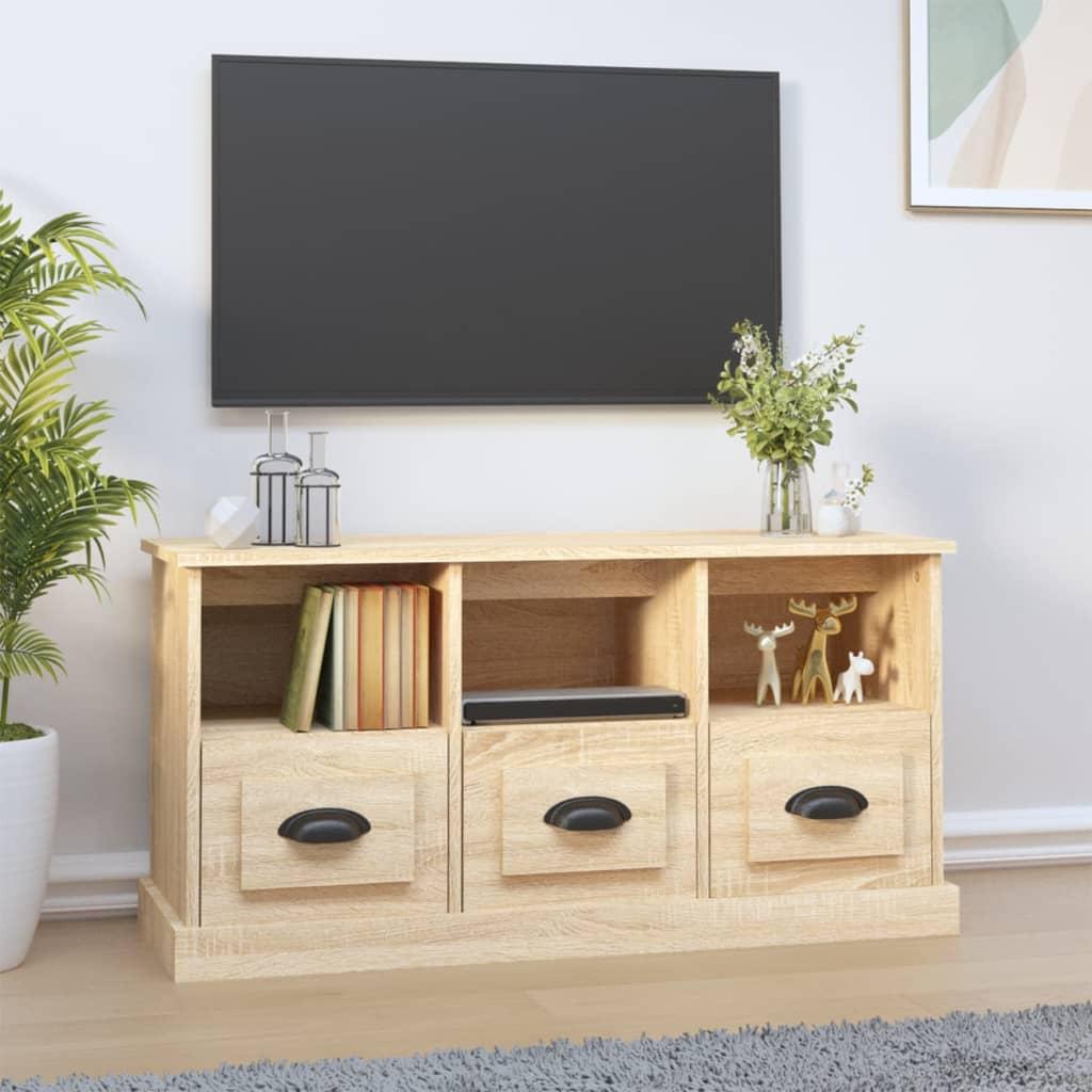 Tv-bord 100x35x50 cm konstrueret træ sonoma-eg