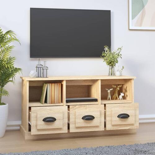 Tv-bord 100x35x50 cm konstrueret træ sonoma-eg