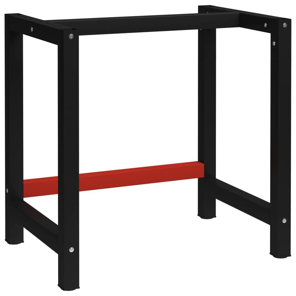 Stel til arbejdsbænk 80x57x79 cm metal sort og rød