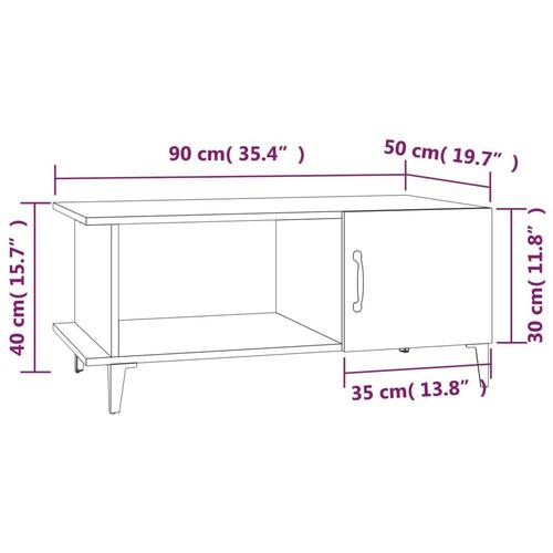 Sofabord 90x50x40 cm konstrueret træ sort