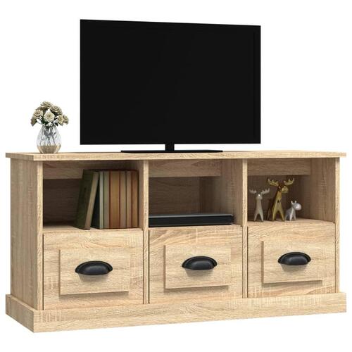 Tv-bord 100x35x50 cm konstrueret træ sonoma-eg