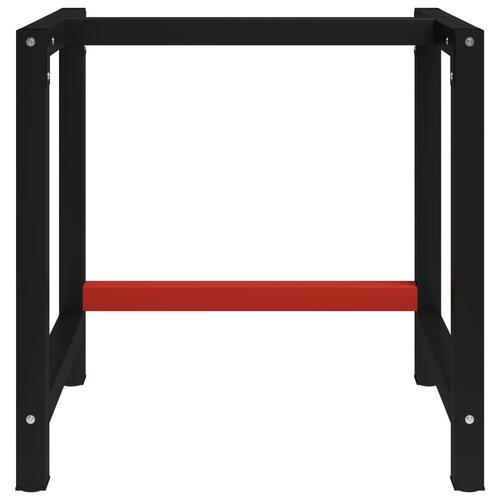 Stel til arbejdsbænk 80x57x79 cm metal sort og rød