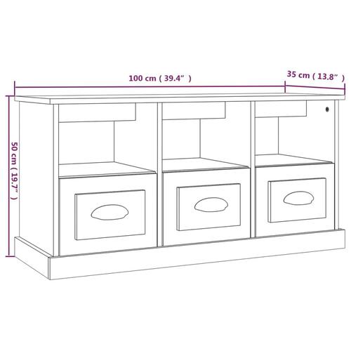 Tv-bord 100x35x50 cm konstrueret træ sonoma-eg