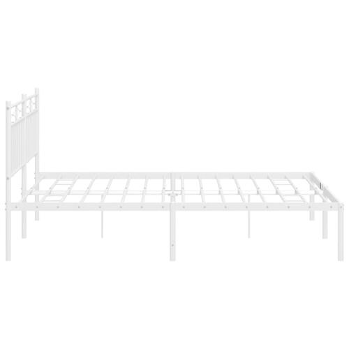 Sengeramme med sengegavl 150x200 cm metal hvid
