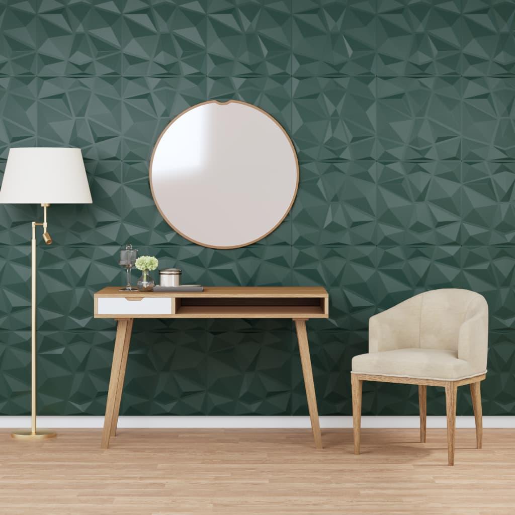 Vægpaneler 24 stk. 50x50 cm 6 m² XPS diamant grøn