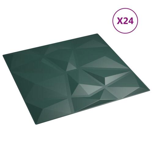 Vægpaneler 24 stk. 50x50 cm 6 m² XPS diamant grøn