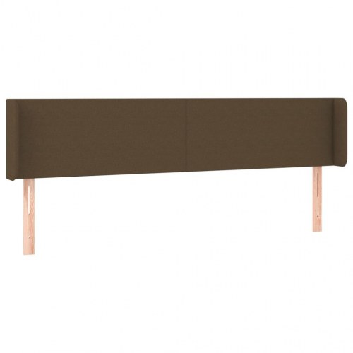 Sengegavl med kanter i stof 163 x 16 x 78/88 cm - mørkebrun