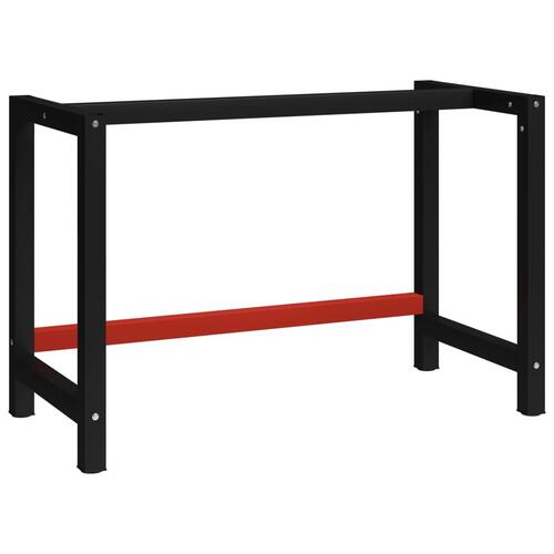 Stel til arbejdsbænk 120x57x79 cm metal sort og rød