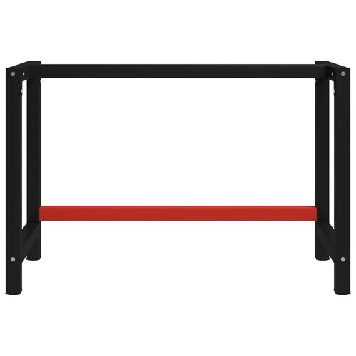 Stel til arbejdsbænk 120x57x79 cm metal sort og rød