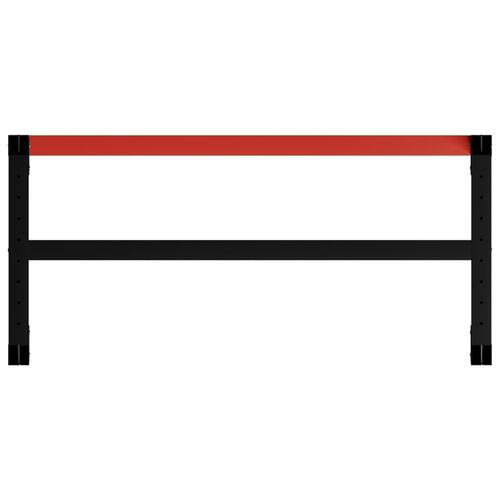 Stel til arbejdsbænk 120x57x79 cm metal sort og rød