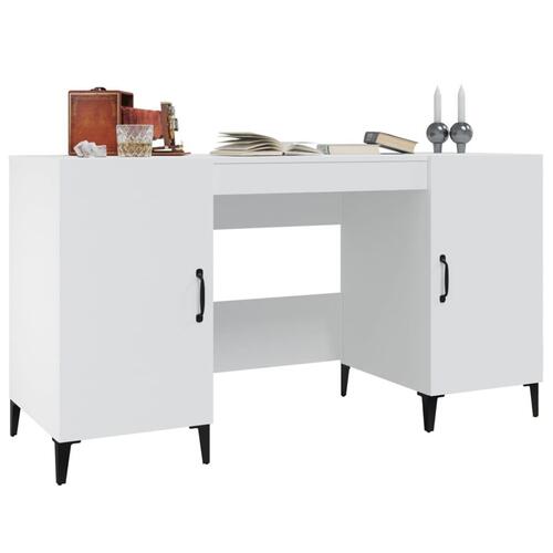 Skrivebord 140x50x75 cm konstrueret træ hvid