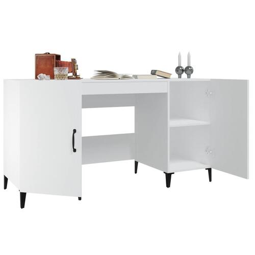 Skrivebord 140x50x75 cm konstrueret træ hvid