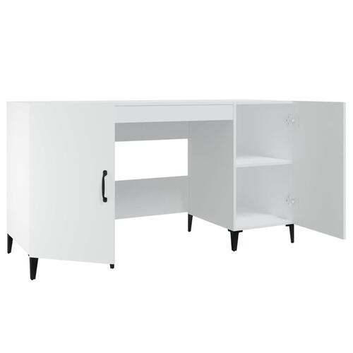 Skrivebord 140x50x75 cm konstrueret træ hvid