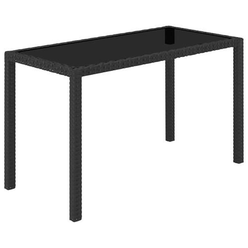 Udendørs spisebordssæt 5 dele med hynder polyrattan sort