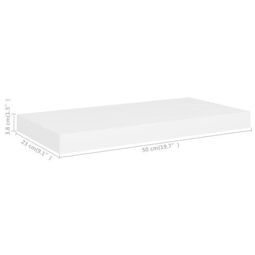Svævehylder 4 stk. 50x23x3,8 cm MDF hvid