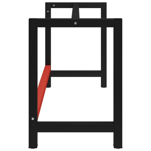 Stel til arbejdsbænk 150x57x79 cm metal sort og rød