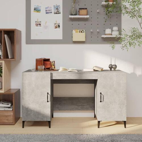 Skrivebord 140x50x75 cm konstrueret træ betongrå