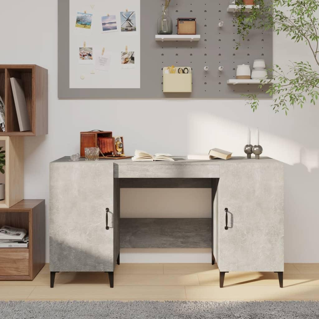 Skrivebord 140x50x75 cm konstrueret træ betongrå